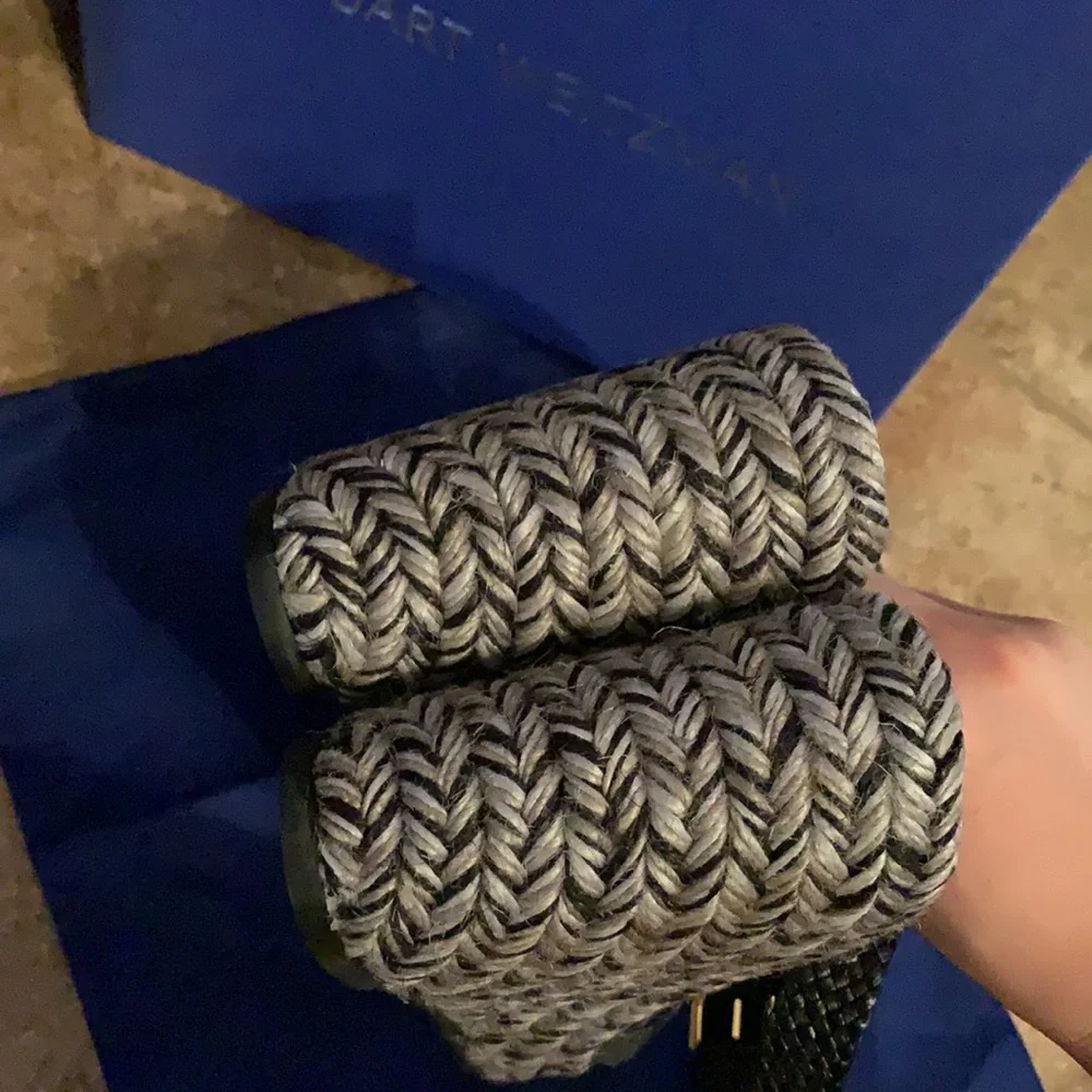Stuart Weitzman Elsie Woven Wedges - Picture 6 of 8